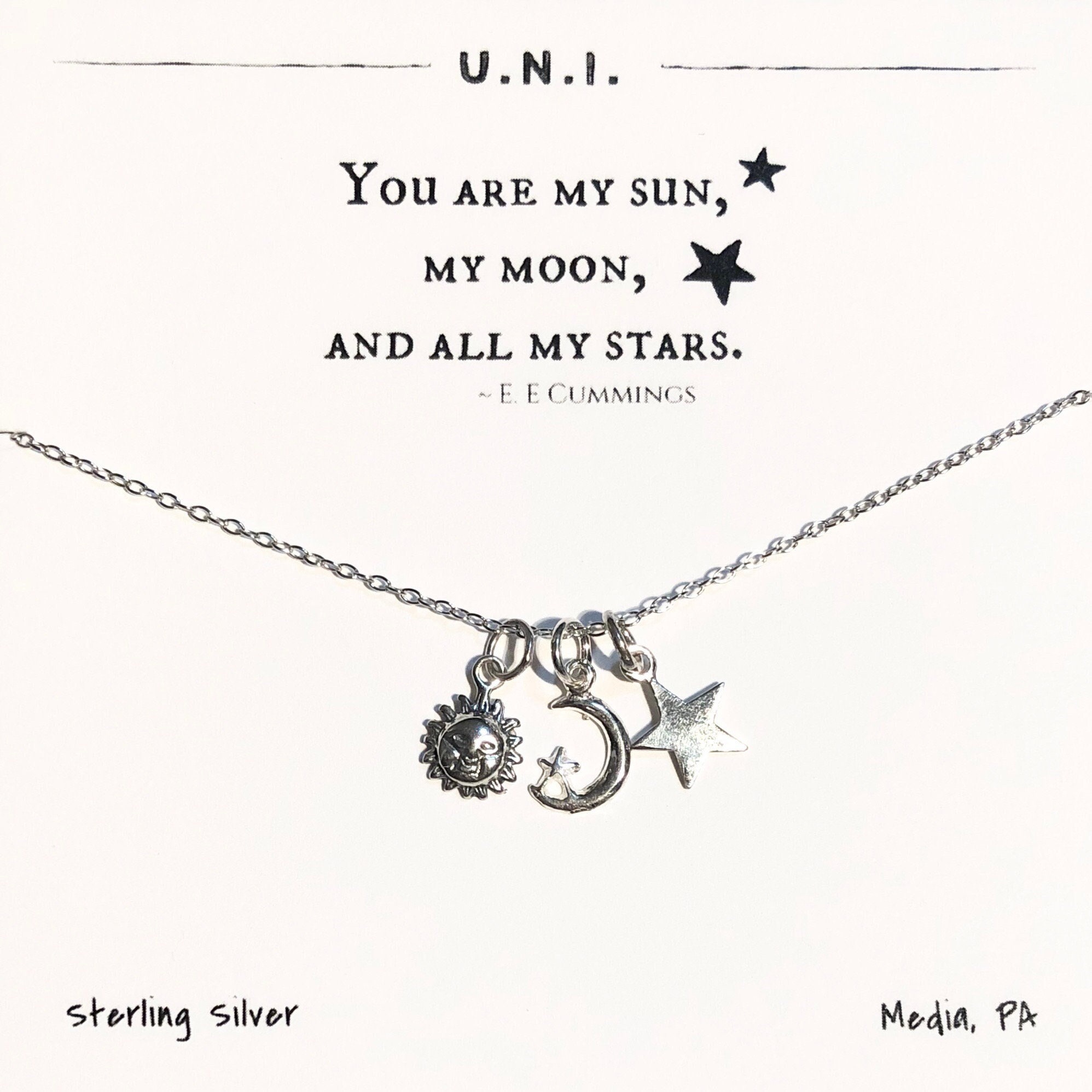 Sun, Moon And Stars Magnifying Glass Necklace – Wyvern's Hoard