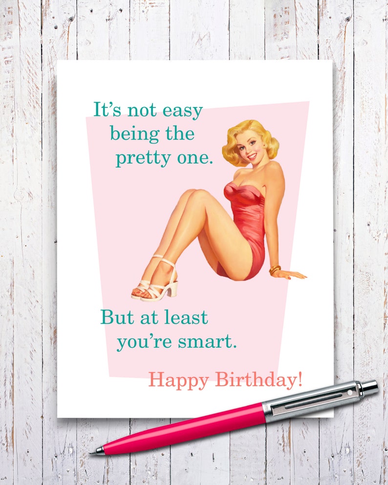 Retro Birthday Card, Funny Birthday Card, Pin Up, Sarcastic Card For Her, Card For Sister, Card For Best Friend, Humorous Greeting. R106 image 5