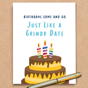 Grindr Date Gay Birthday Card, Inappropriate Card For Him, Funny Birthday Card, Gay Friend, Adult Humor For Boyfriend, Gay Brother. B210 image 4
