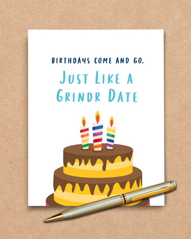 Grindr Date Gay Birthday Card, Inappropriate Card For Him, Funny Birthday Card, Gay Friend, Adult Humor For Boyfriend, Gay Brother. B210 image 4