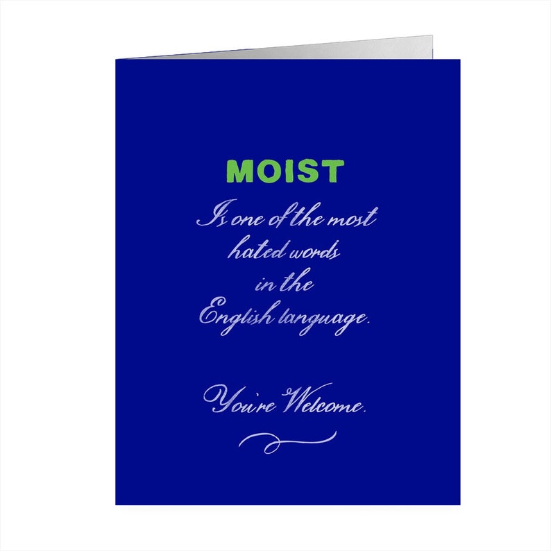 The Word Moist Funny Thinking Of You Card, Just Because Card, Hilarious Greeting Card for Funny Friend, Snarky Card, Humor. F206 image 4