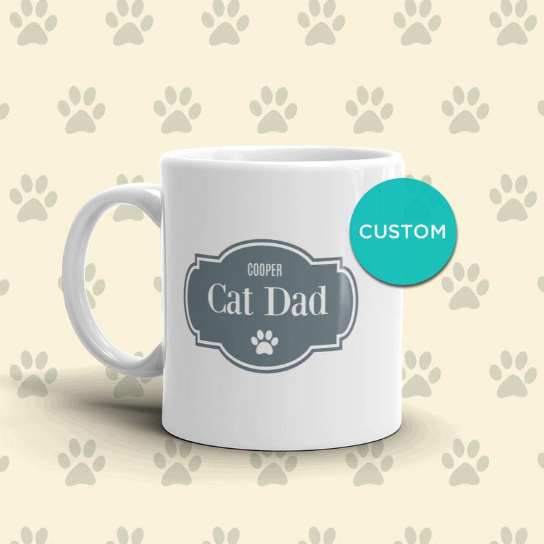Personalized Cat Dad Mug Custom Pet Name Personalized Pet Etsy