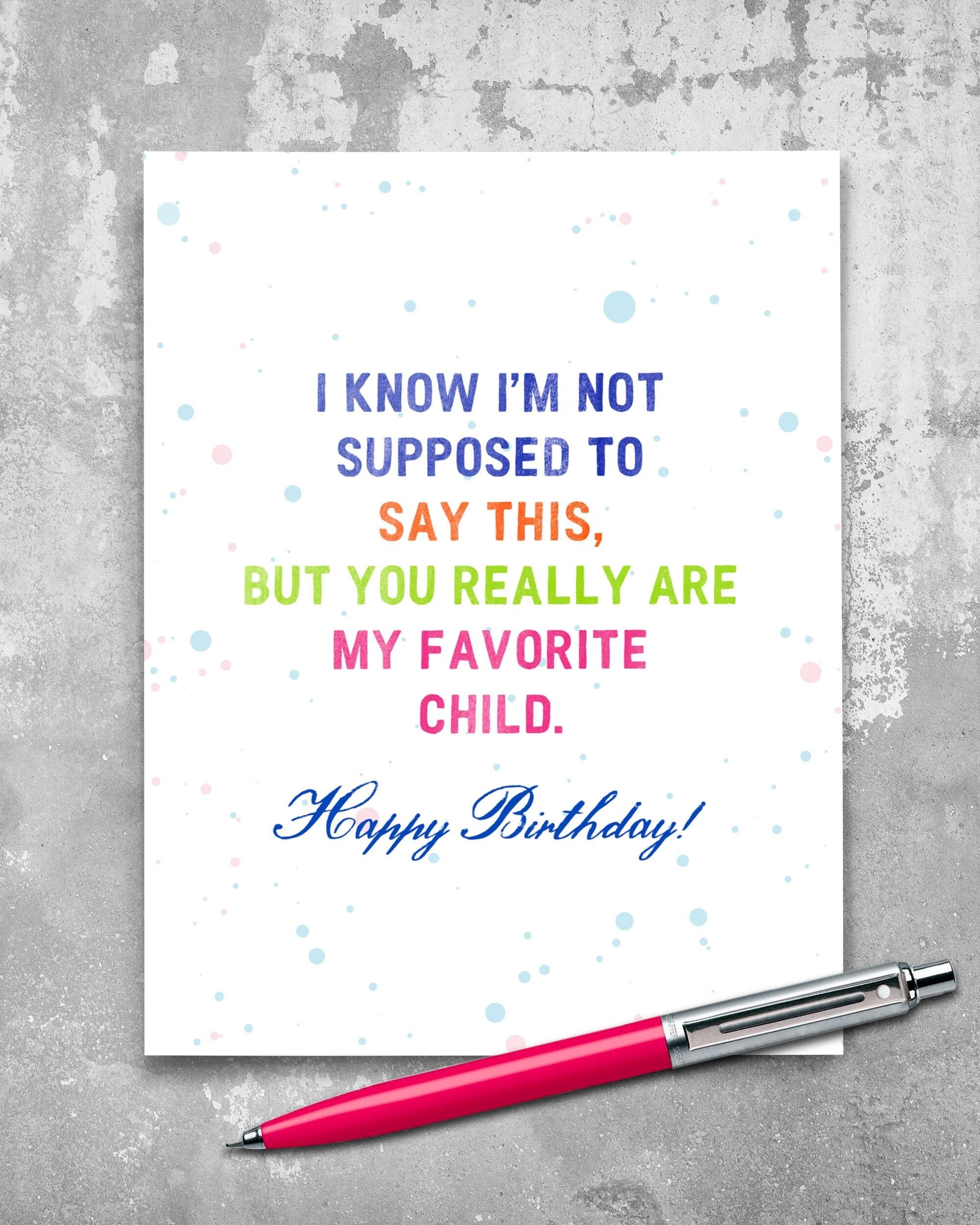 Favorite Child Birthday Card Funny Birthday Card for Son - Etsy Hong Kong Favorite Child Birthday Card Funny Birthday Card for Son - Etsy Hong Kong