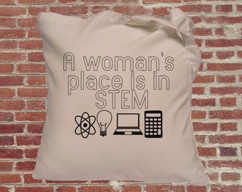 Women in Stem Tote Bag, feminist, empowering women