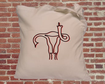 Feminist tote bag, feminist, slogan tote bag,gifts for her, gifts for feminists, feminist gift, uterus, swearing uterus, sweary uterus