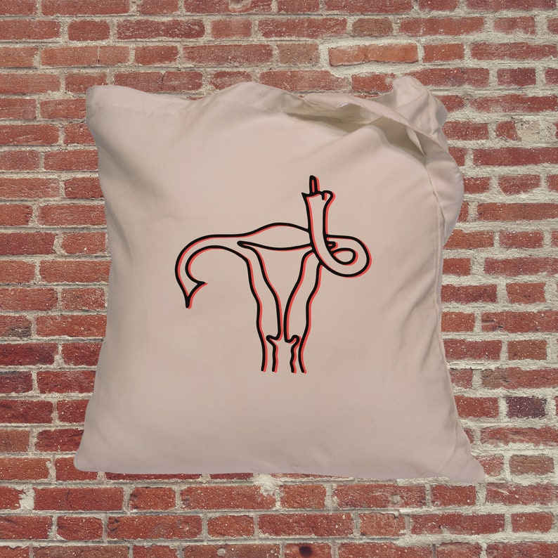 Feminist tote bag, feminist, slogan tote bag,gifts for her, gifts for feminists, feminist gift, uterus, swearing uterus, sweary uterus 