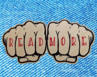 Clearance Read More - wooden pin badge tattoo knuckles, cute, funny, feminist, books, booktok