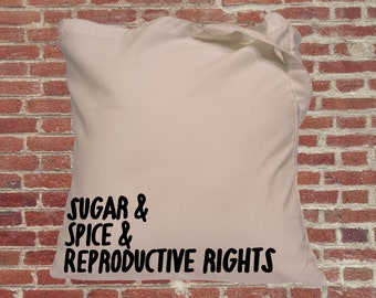 Feminist tote bag, Reusable bag, reproductive rights,