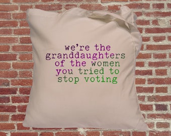 Feminist tote bag, Reusable bag, Votes for women, suffragette, feminist, slogan tote bag, gifts for her,gifts for feminists, feminist gift