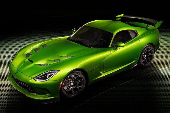 グリーン 2014 ダッジ バイパー SRT ポスター | 自動車用ウォール