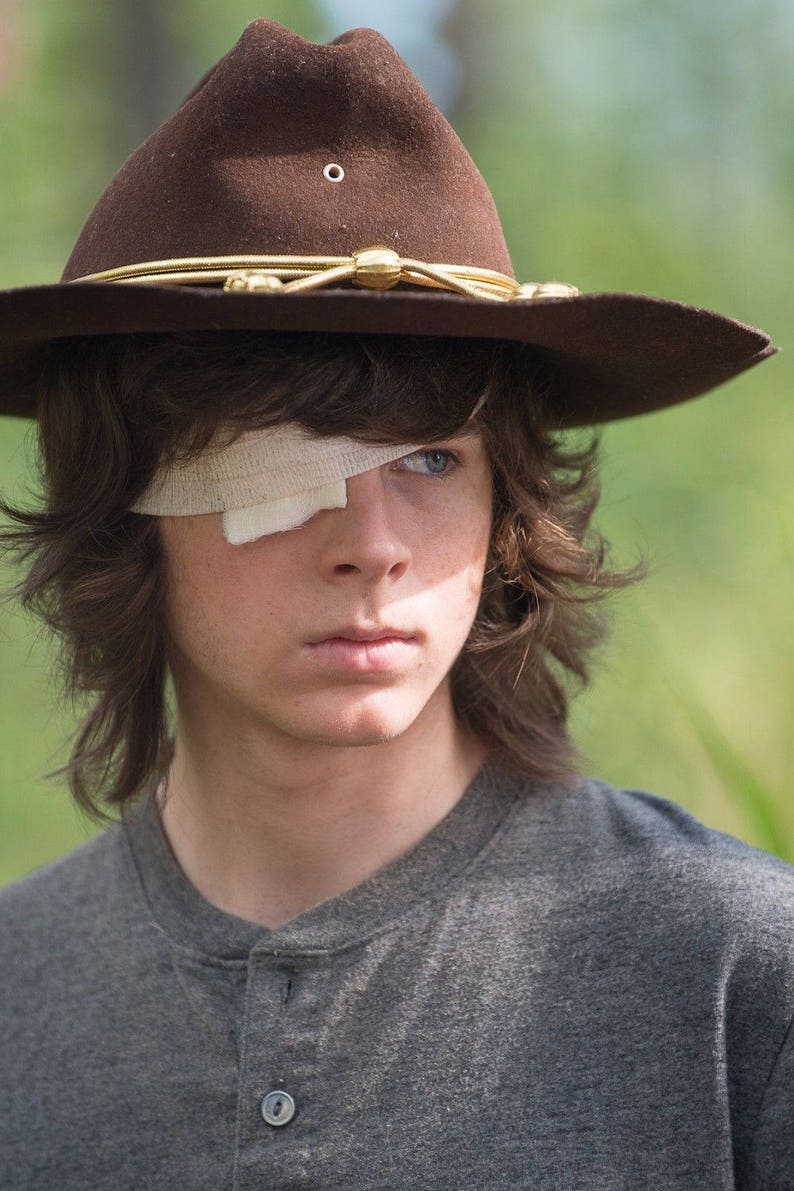 The walking dead carl grimes green background 24 x 36 poster Etsy