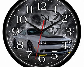 2023 Challenger SRT Demon 170 made in Destroyer gray | 10" Wall Clock | Gift for Husband Dad Car Guy Muscle Car Garage  Mopar Lover Gift