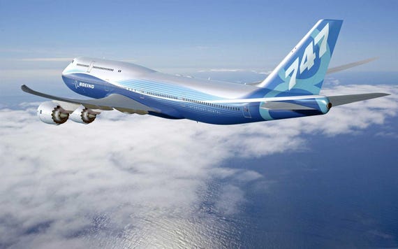 Boeing 747 Airplane 24x36 Inches