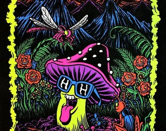 Happy Hour  Poster 24x24 inches Looks like a black light poster!