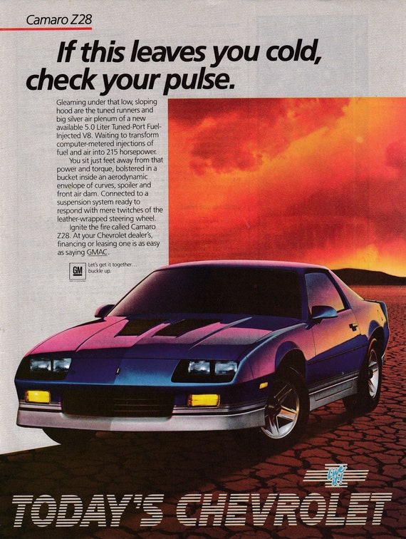 1985 Chevy Camaro IROC-Z Ad (leaves You Cold) | Poster 24x36