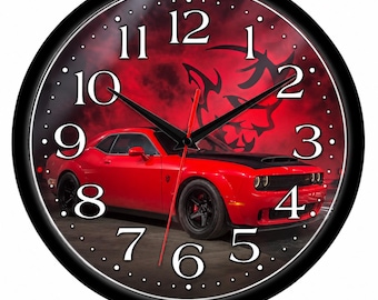 2018 Dodge Challenger SRT Demon | 10" Wall Clock | Gift for Husband Dad Car Guy Classic Muscle Car Garage  Mopar Lover Gift
