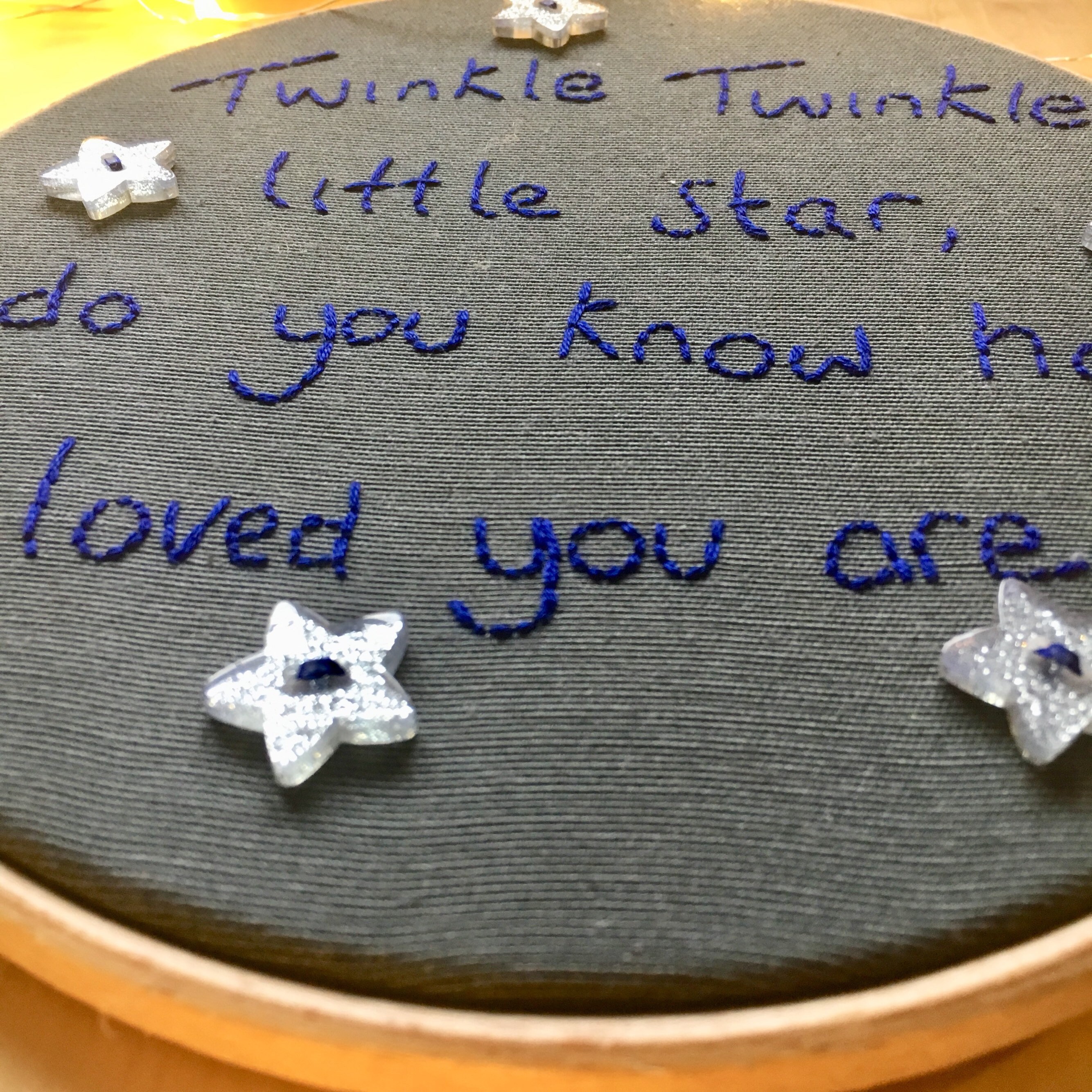 Twinkle Twinkle Little Star Embroidery Hoop Etsy UK