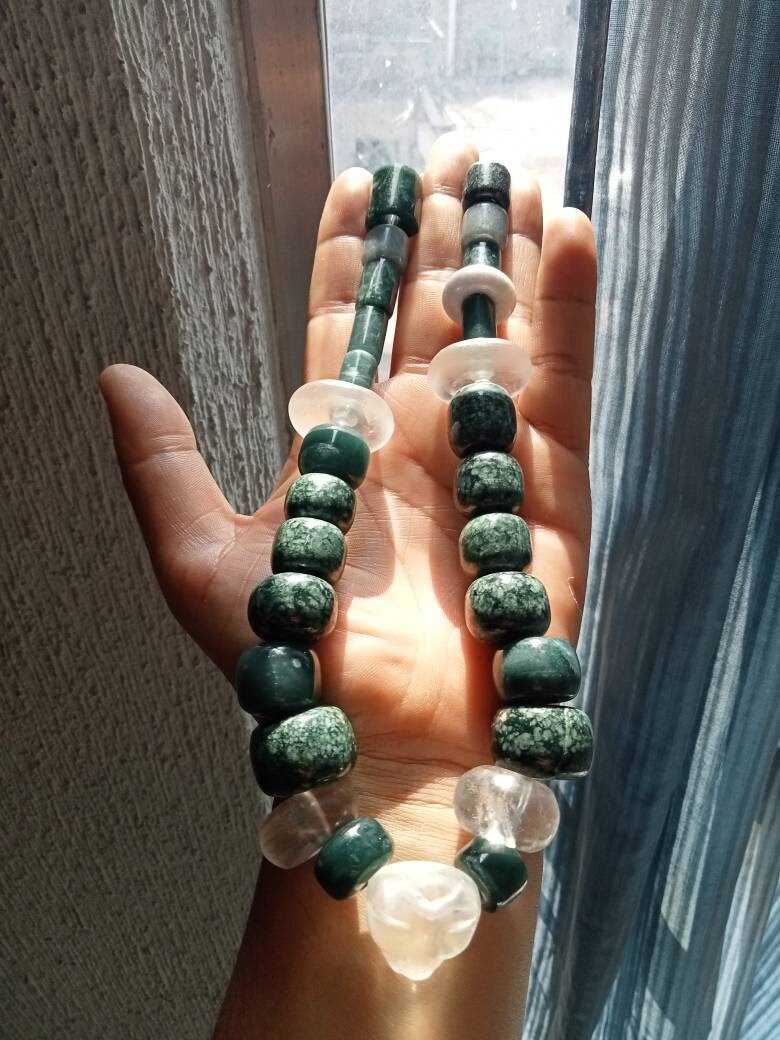 Jadeite Beads/necklace Jadeite/jade Necklace/rock Crystal Etsy