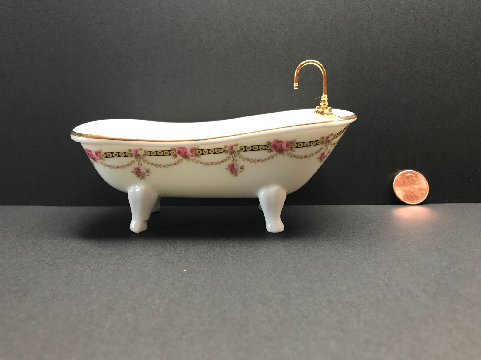 Ornate Porcelain Dollhouse Bathtub Vintage Reutter Germany Etsy