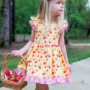 Strawberry Dress, Girls Clothing, Strawberries, Summer Dress