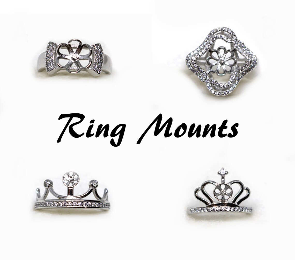 DIY Ring Mounts 925 Sterling Silver Adjustable Ring Mounts Etsy