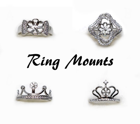 DIY Ring Mounts 925 Sterling Silver Adjustable Ring Mounts Etsy