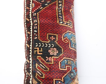 Authentic Rug Pillow, Long size pillow, Handmade rug pillow, Bohemian Decor,Pillow cases,antique pillow cushion, Tribal Rustic Throw pillow