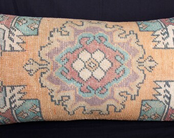 pillow,Free shipping,Rug pillow cover,vintage rug cushion,throw pillow cover,boho pillow,red color cushion.Oushak rug pillow cover.