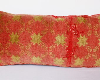 Vintage Turkish Rug Lumbar Pillow Cover: Boho Throw Pillow (16 X 32)