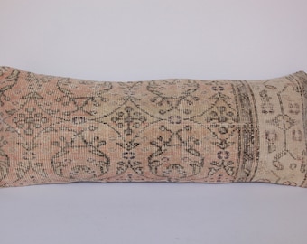 13X36 inches pillow, Handmade Turkish Rug pillow case,vintage cushion,throw pillow cover, Oushak pillow,Hand knotted pillow,pillow cases