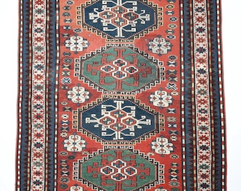 3' 6''X 5' 5'' Zehur ラグ、ヴィンテージラグ、本物のラグ