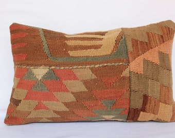 Versandkostenfrei, 12x20 Kelim Patcwork Kissen,Kissenbezug,Boho Kissen,Couchkissen,Kissenbezug