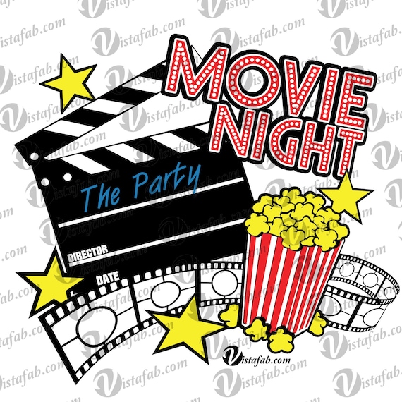 Movie Night Svg INSTANT DOWNLOAD SVG Cinema Svg Popcorn Etsy