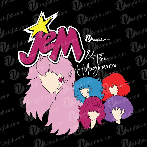 Jem & the Holograms svg, SVG INSTANT DOWNLOAD, Misfits svg, cartoon svg, 80's svg, silhouette svg, jpeg, pdf, silhouette file, cricut file