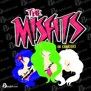 Misfits in Concert svg, SVG INSTANT DOWNLOAD, Jem svg, Holograms svg, 80's svg, silhouette svg, jpeg, pdf, silhouette file, cricut