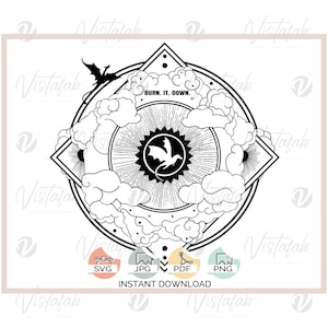 4e aile svg, téléchargement immédiat, flamme de fer, svg de dragons, svg de cavaliers, svg fantastique, silhouette svg, svg de livre, jpeg, pdf, silhouette, cricut