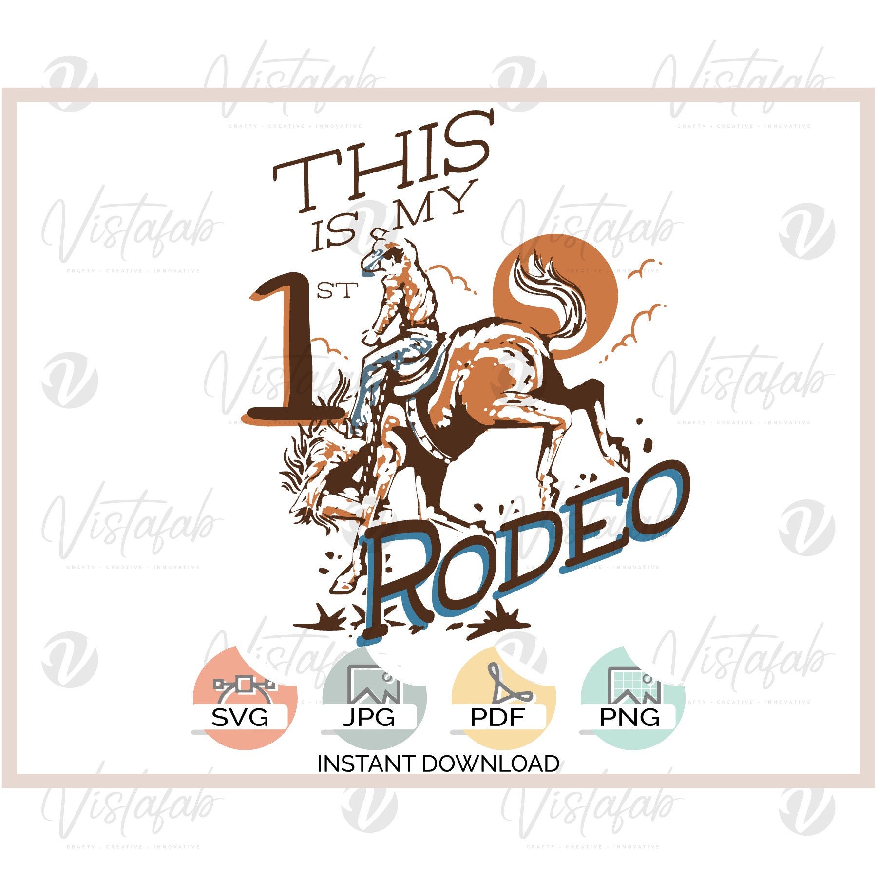 My First Rodeo SVG, Retro Cowboy Design (digital Download), Png, Jpeg ...