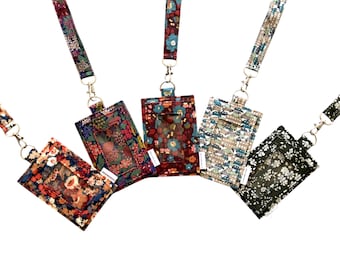 Transport pass protector case, Navigo card, Badge, LIBERTY card case, Metro ticket case, Lanyard, neck strap, Christmas gift.
