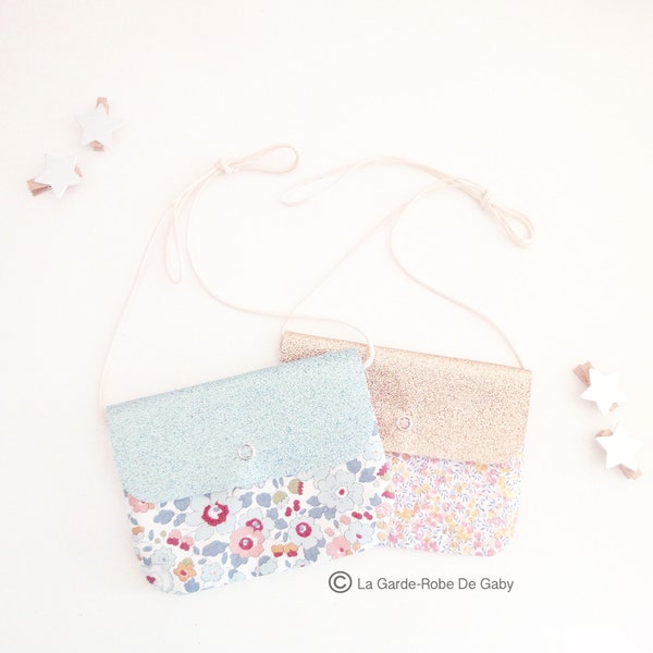 Sac LIBERTY fille, Sac pailleté, Pochette à bandoulière, Cadeau Fille.