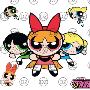 Powerpuff Girls Complete Bundle and Powerpuff Girls logo - SVG / EPS / AI for vinyl cutters.