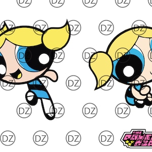 Powerpuff Girls,Bubbles Bundle and Powerpuff Girls logo - SVG / EPS / AI for vinyl cutters.