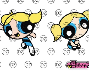 Powerpuff Girls,Bubbles Bundle and Powerpuff Girls logo - SVG / EPS / AI for vinyl cutters.