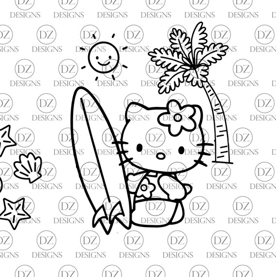 Hello Kitty And Friends Summer Svg Eps Ai For Vinyl Etsy