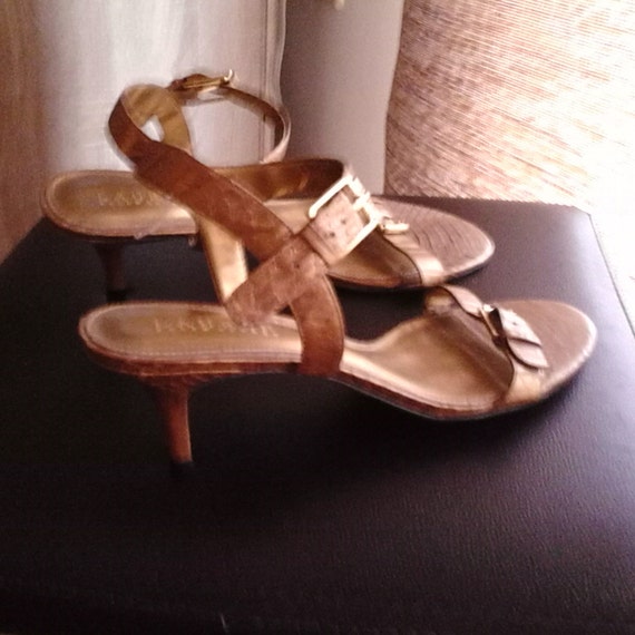 RALPH LAUREN Bronze Gold Sandals - Size 7.5 - image 2