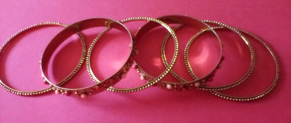 Gold tone Bangle Bracelets - image 3
