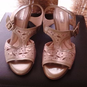 BEAUTIFEEL gold bequeme Slingback Sandalen mit Absatz -Größe 39