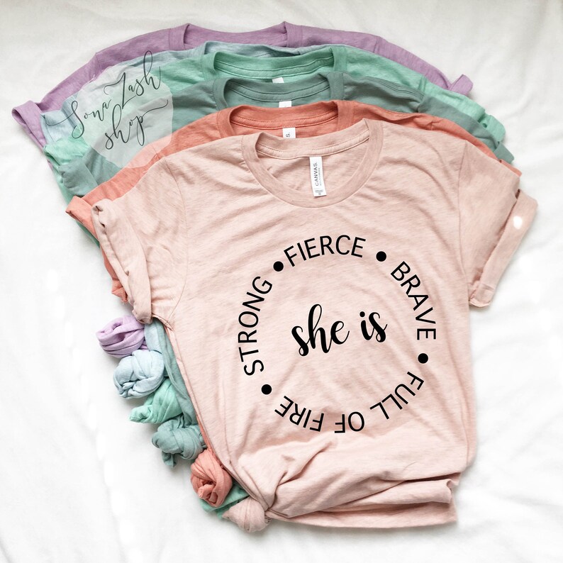 Download SHE IS STRONG Fierce Full of Fire Brave Tee/ | Etsy