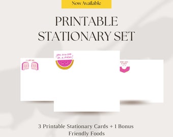 Printable Stationary Set - Friendly Food