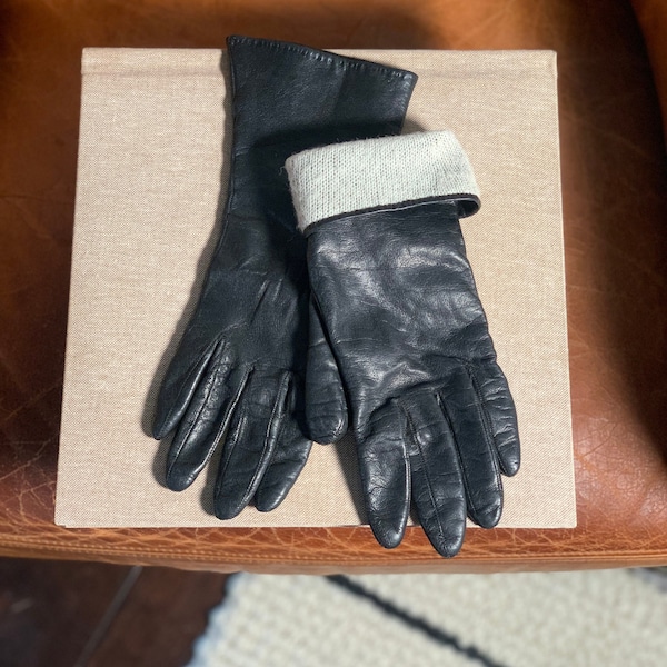 Wool Lined Leather Gloves Etsy