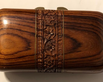 Faux Straw Wood Frame Clutch main image 0